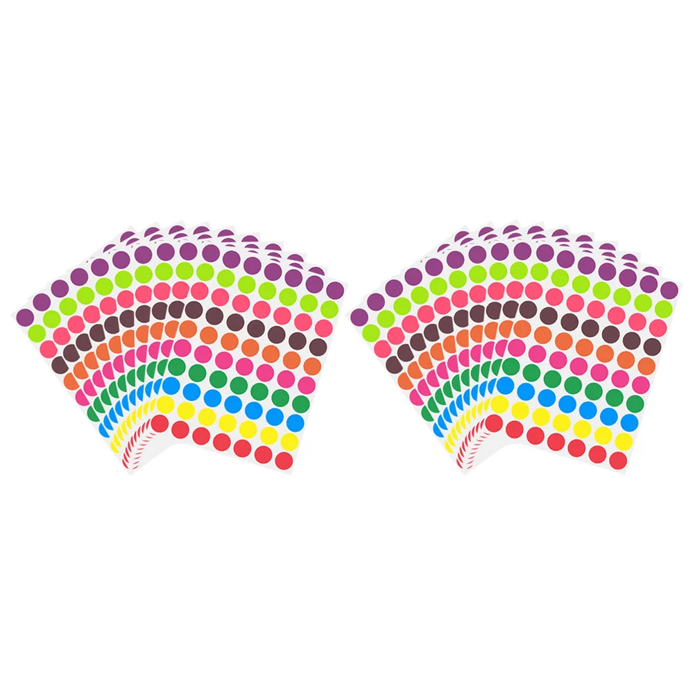 1400pcs Colored Round Stickers Sealing Circle Label Stickers Round Label Stickers 1 sheets christmas number stickers hand account decoration stickers creative cartoon diy round sealing label diary stickers