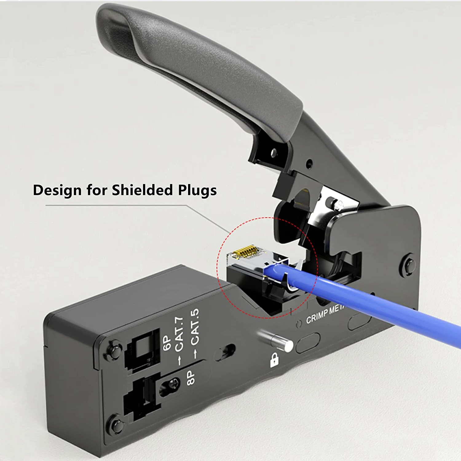 Pass Through Crimper para RJ45, RJ12, RJ11,
