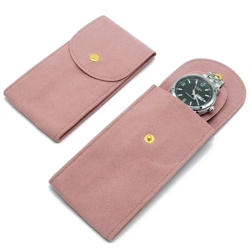 Großhandel Top Samt Snap Watch Flanell Tasche Verpackung Tasche Ring Armband Geschenk Tasche Reise Aufbewahrung koffer für Männer Frauen Uhr Liebhaber