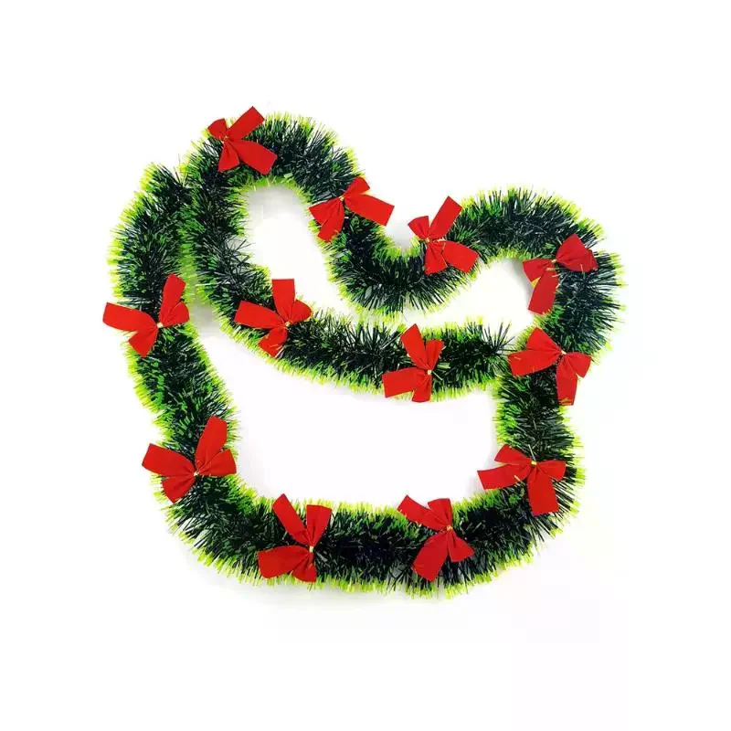 1PCS 2M Christmas Tree Tinsel Garland Christmas Decor For Home 2026 Metallic Twist Garland Xmas Ornament New Year Party Decor