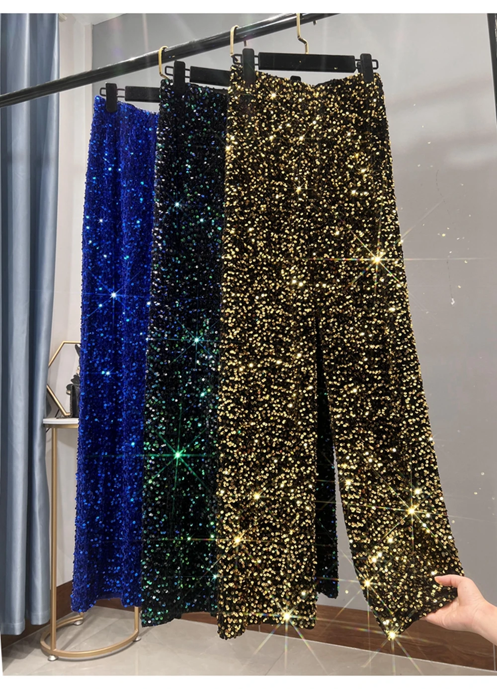 Sequin Straight Leg Pants | Sequin Leggings Women | Glitter Velvet Pants -  Velvet - Aliexpress