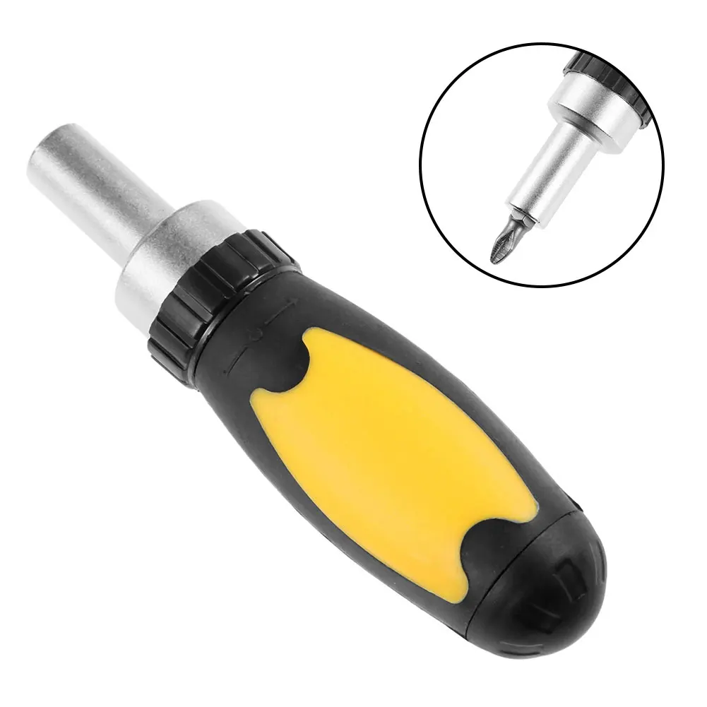 

Screwdriver Ratchet Wrench 1/4 Batch Head 1pcs 6.35mm Carbon Steel Positive And Negative Ratchet Handle Screw Driver Hand Tools