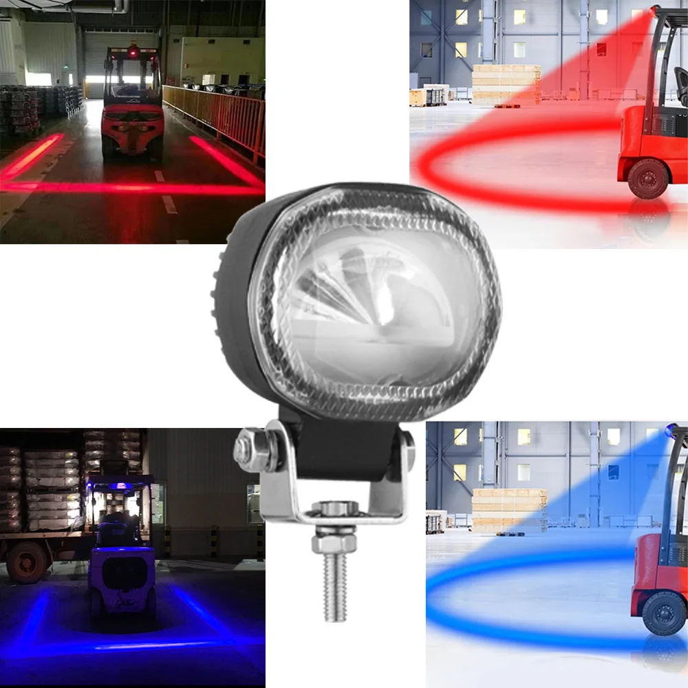 12V-80V Mini Forklift LED Straight line /Curved Warning Light Red Blue ...