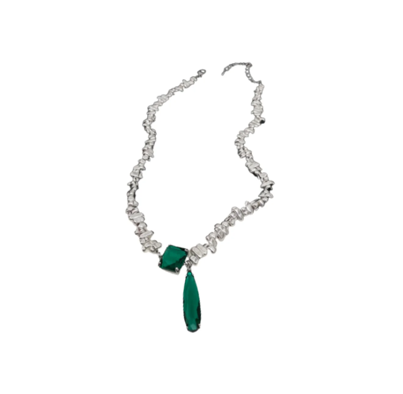 Simple and luxurious emerald crystal mosaic copper party bride Necklace for women Fashion Jewelry