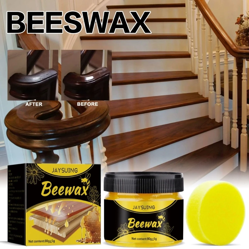 

KX4B Furnitures Bees wax Furniture Polish Repair Restores and Polish Your Pieces for Floor Doors,Tables,