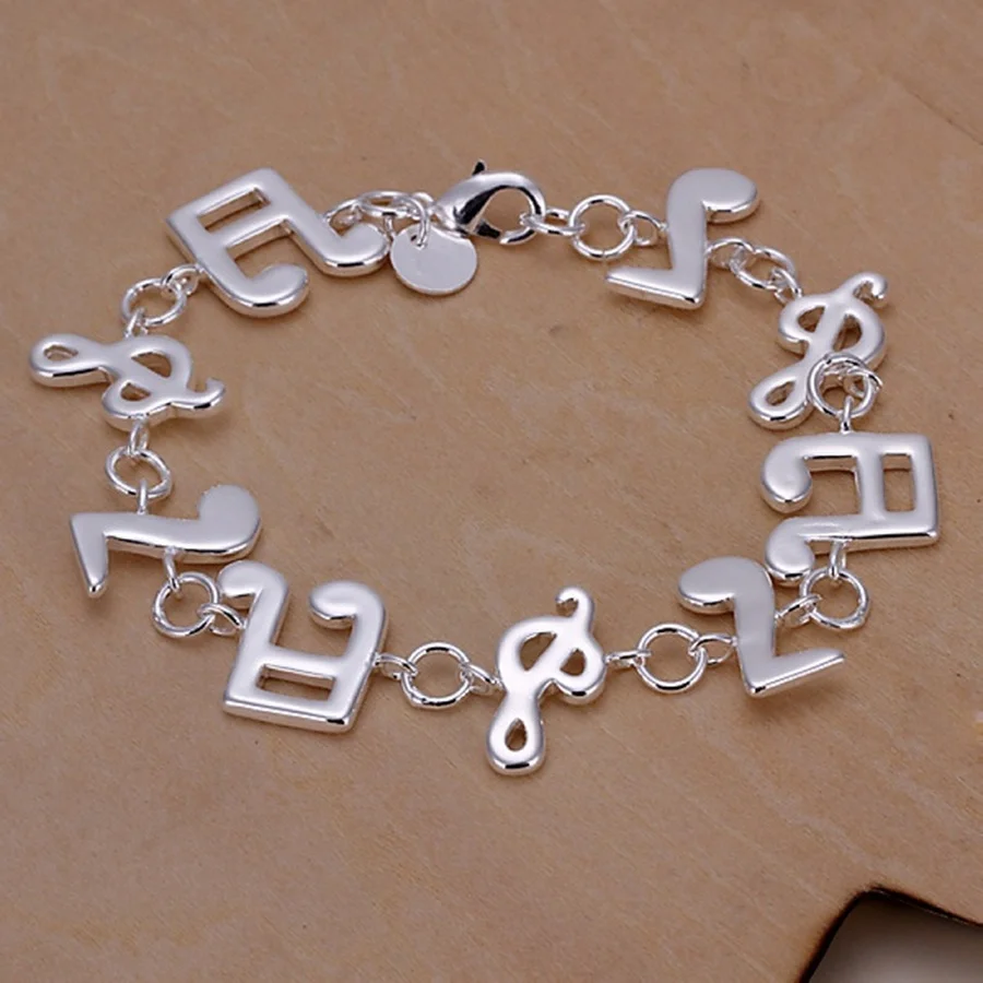 

fashion style beautiful new arrive High quality Silver color Jewelry Bracelets women cute wedding Gifts nice