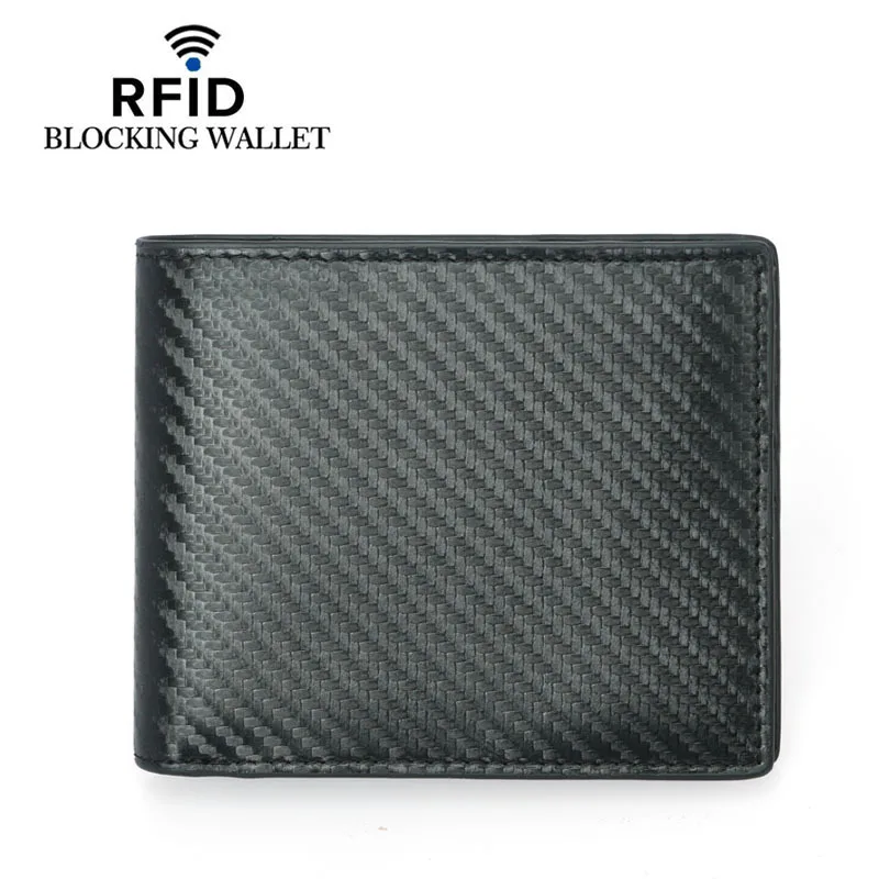 Black Goats Leather 6-slot Bifold Wallet 