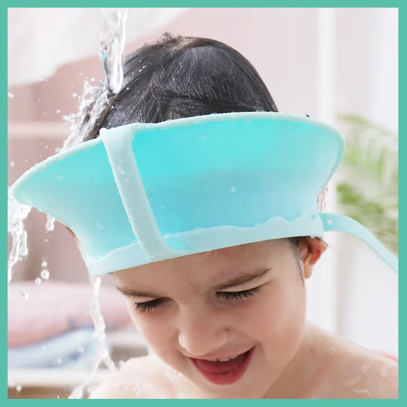 Baby Bath Hat&ndash;Adjustable Waterproof Shower Cap for Infants & Kids Hair Wash Shield Splash Guard&ndash;No Splashes in Eyes During
