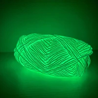 2023 Novel Functional Yarn Glow In The Dark Polyester Luminous Chunky Yarn 2mm for Hand Knitting Carpet Sweater Hat Wool Yarn 2