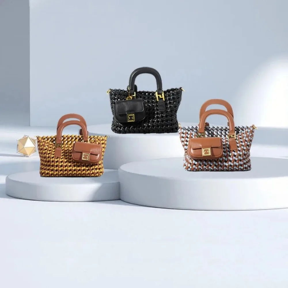 

Large Capacity Handmade Woven Bags Casual Niche Design Handbag Hollow Out Fashion Purses Tote Bag Female Beach Bag bolsos 토트백