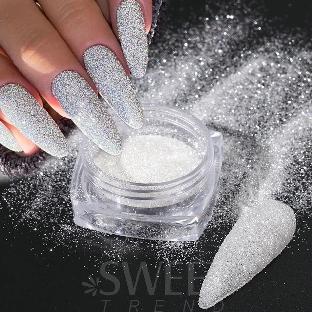 Reflective Glitter Iridescent Nail Powder Holographic Sparkly Diamond  Chrome Pigment Dust DIY Gel Polish Manicures Decoration&*& - AliExpress