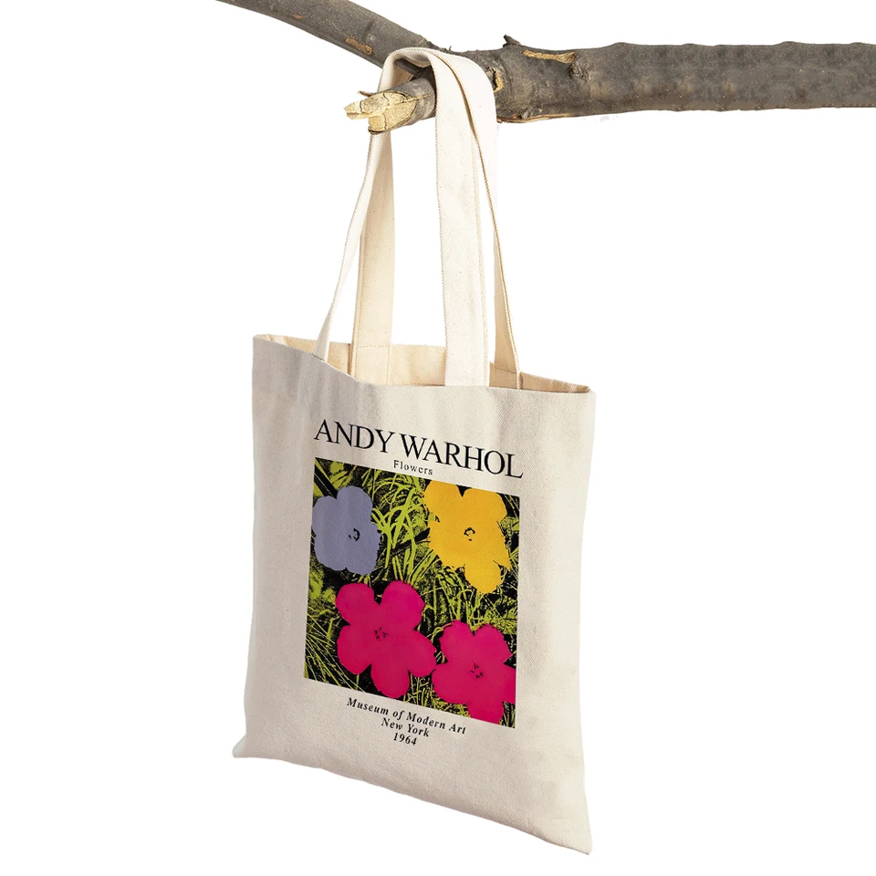 Vintage Art Andy Warhol Shoulder Shopper Bag Abstract Women