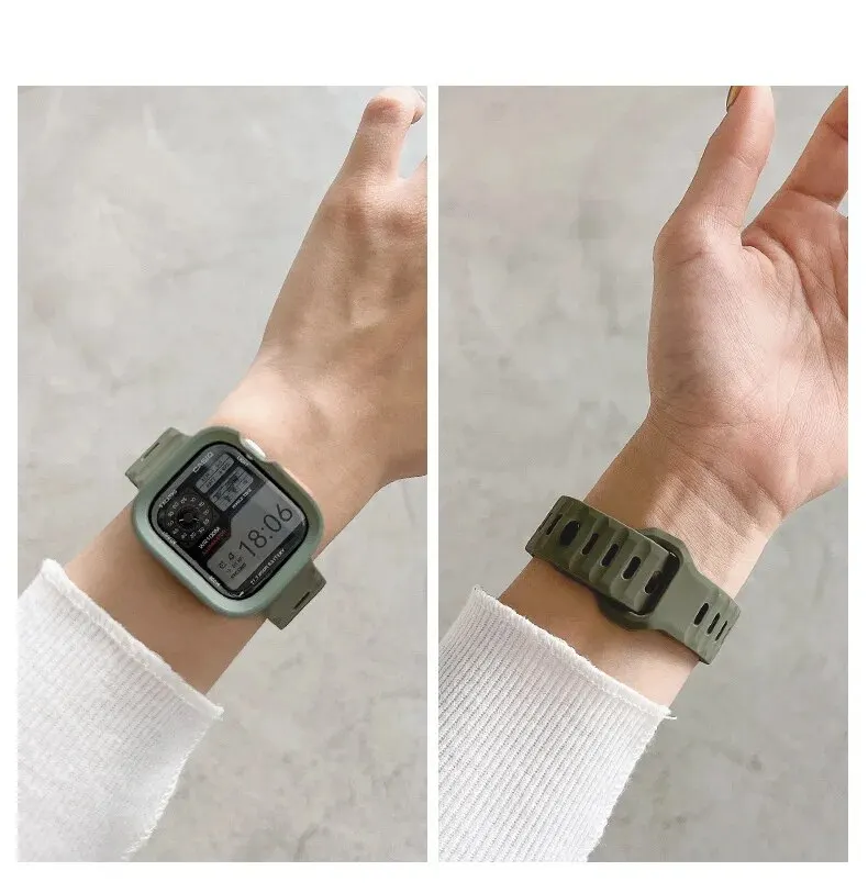 Candy Silikonhülle + Armband für Apple Watch Serie 9 45 mm Band 8 7 42 mm 41 mm SE 6 5 4 3 2 1 44 mm 40 mm 38 mm iwatch Ultra 2 49 mm – Detail 19
