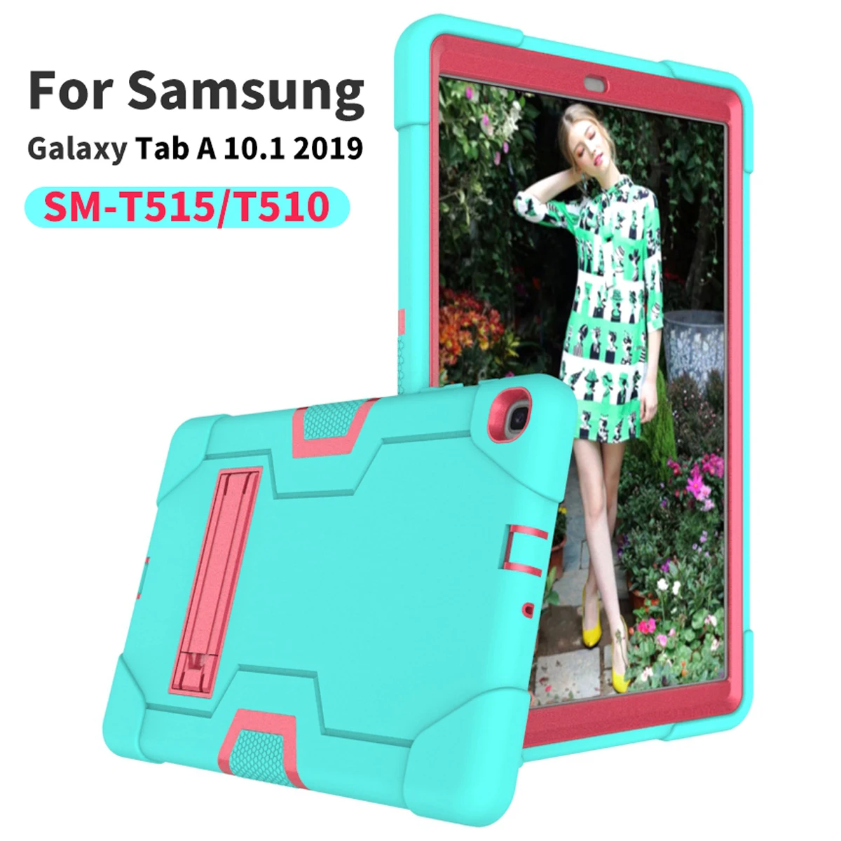 

For Samsung Galaxy Tab A 10.1 SM T515 T510 2019 Shock Proof Full Body Kids Children Safe Cover Drop Resistance Tablet Case Stand