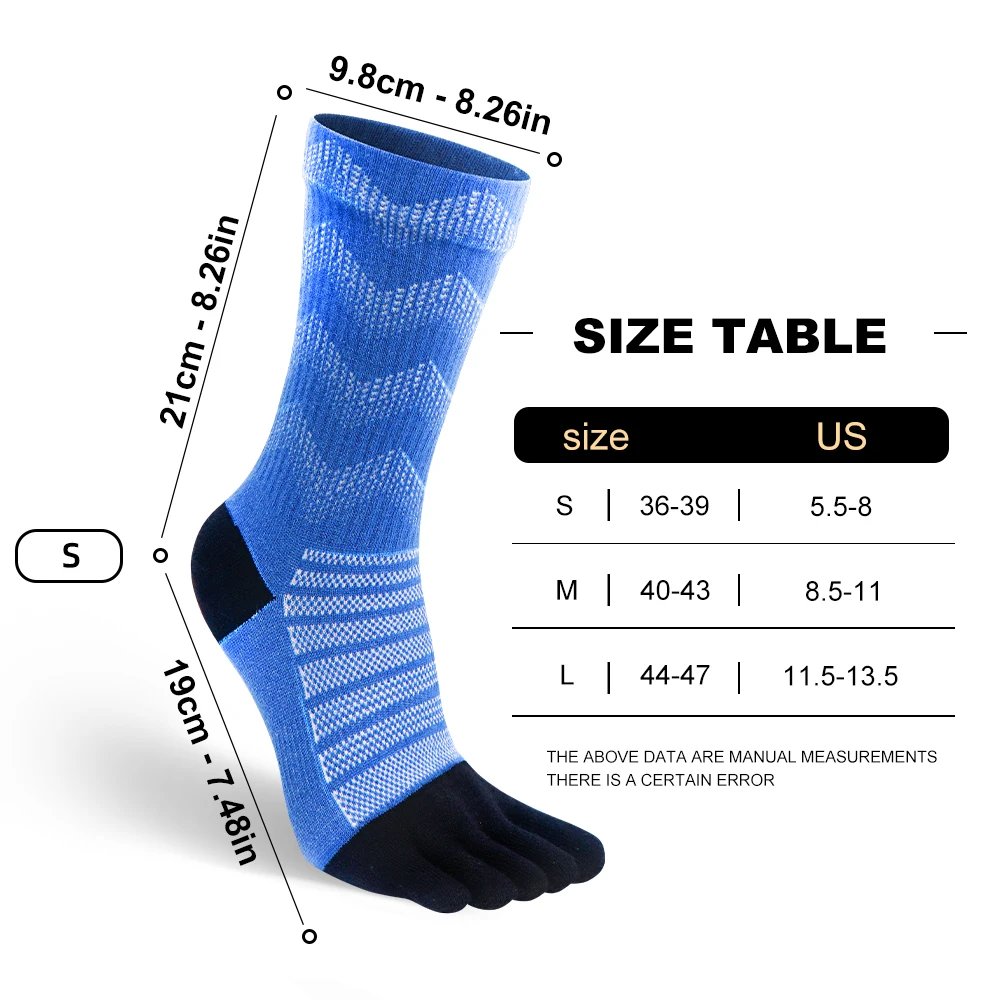 Merino Wool Sports Socks Thermal Warm Moisture Wicking Socks Breathable Quick Dry Men Woman Ski Hiking Running 5 Toe Long Socks