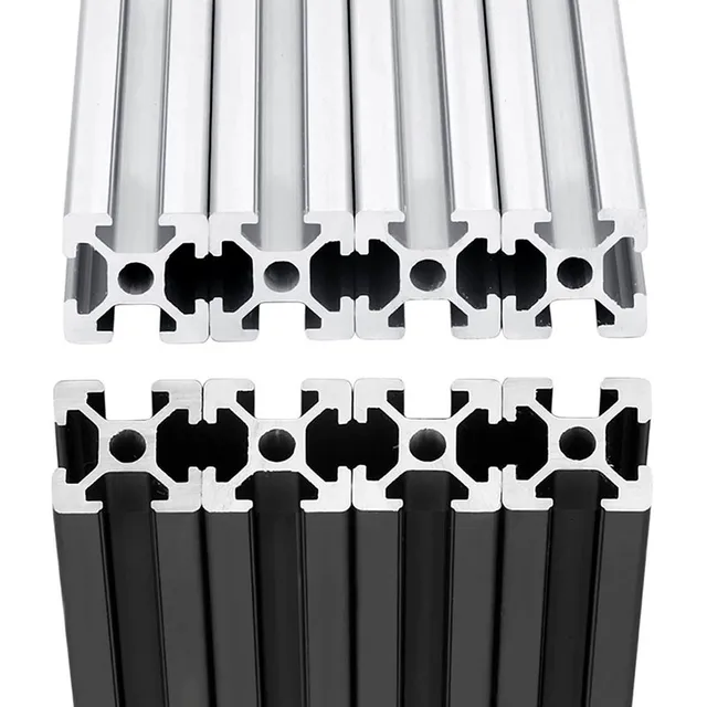 4pcs 300 มม.1-600 T 2020 อลูมิเนียม Extrusion มาตรฐานยุโรป Anodized Linear Rail สําหรับ 3D ชิ้นส่วนเครื่องพิมพ์ CNC DIY เงินสีดํา 1