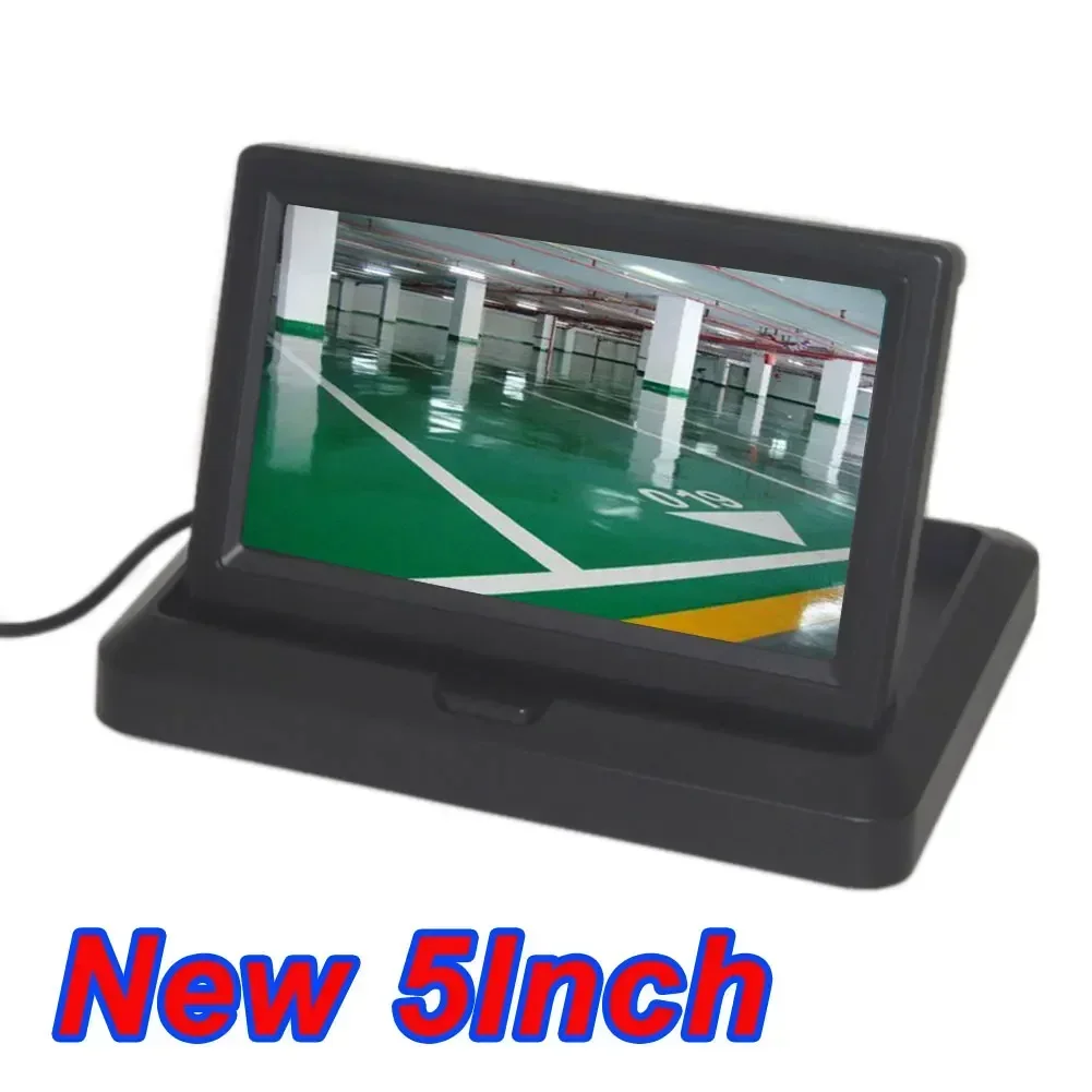 Display per auto CCD a colori da 5.0 "5 pollici pieghevole nuovo schermo digitale ingresso Video a 2 canali lettore DVD Monitor DC 12/24V