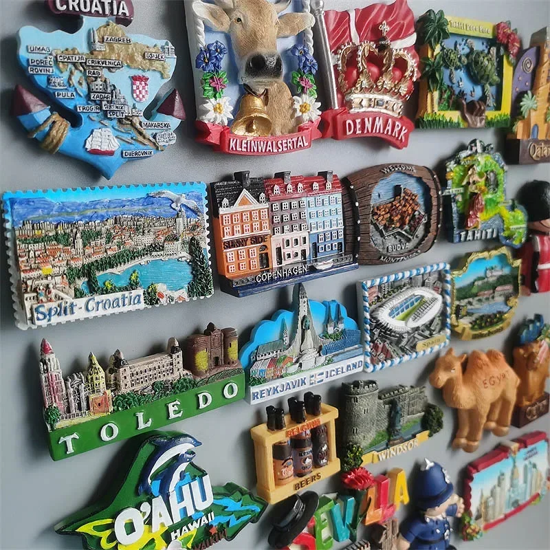 Magnetic Fridge Magnets Magnetic Sticker Tahiti France Denmark Spain Croatia Saudi Arabia Hawaii Saipan Egypt Qatar ICELAND BUDVA Germany