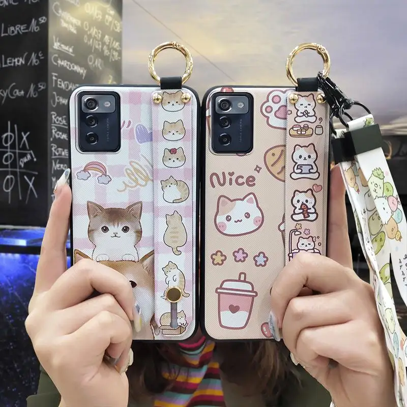 Custodia Per Telefono Con Cavalletto In Silicone Per Zte Z7540/Consumer Cellular Zmax 5G Ring Back Cover Wristband