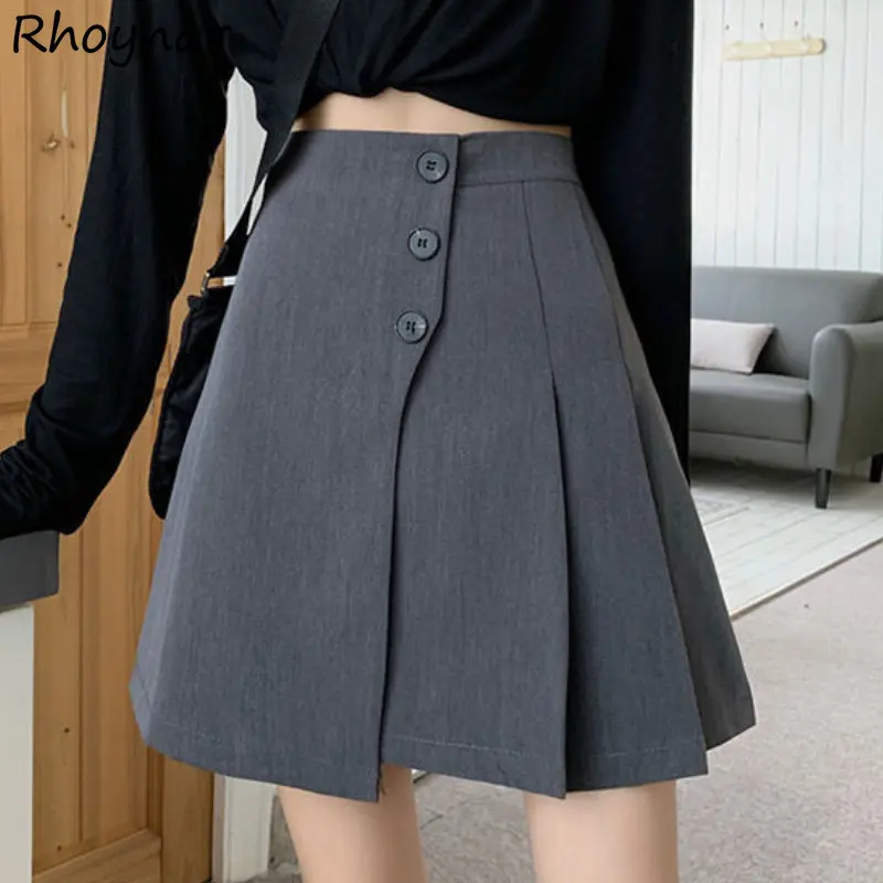 

Mini Skirts Women Irregular Hotsweet Pleated Summer Streetwear Students Popular Simple Preppy Style Casual Daily Basics Ins New