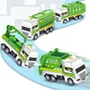 4Pcs/set Mini Inertial Pull Back Sanitation Car Plastic Vehicle Garbage Truck Model Educational Toy for Kids Boy Birthday Gifts 3