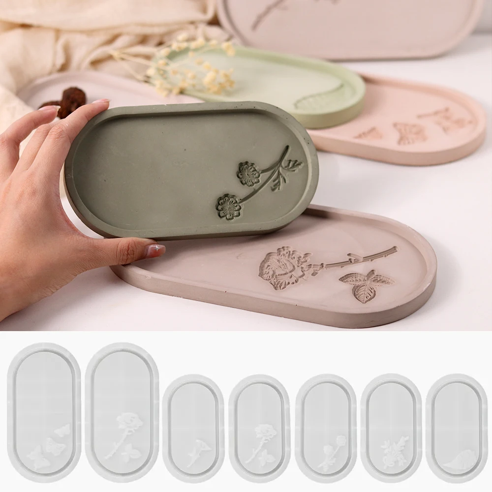 Bandejas Ovaladas De Madera - Pack De 4 Unidades, Medidas 8.8x17.5x1 Cm, Para Tazas, Velas O Plantas Pequeñas