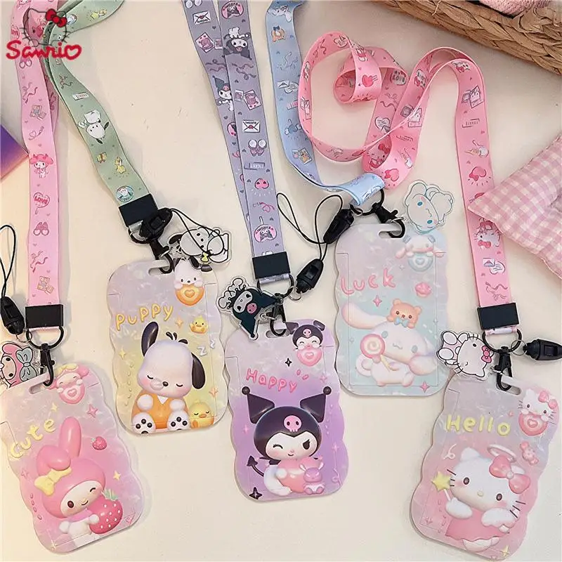 

Kawaii Sanrios Stationery Hello Kitty Kuromi Cartoon Cute Three-Dimensional Card Holder Student Meal Card Photo Card Holder Gift