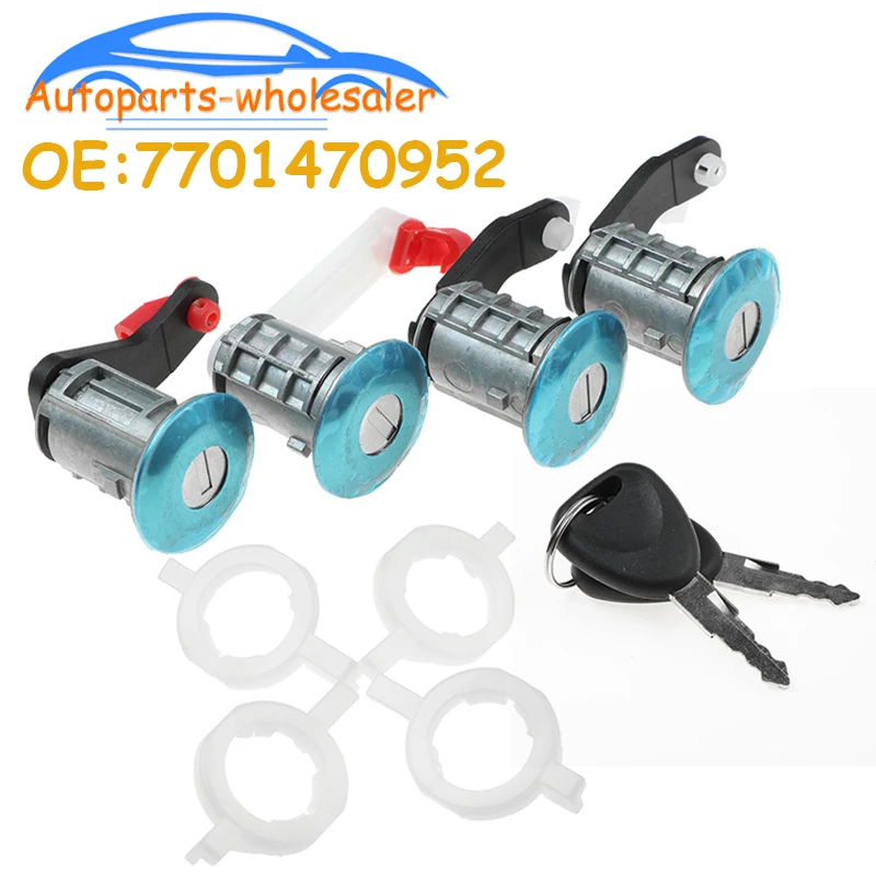 Car Door Lock Barrel Cylinders with 2 Key 7701470952 For Renault Master 2