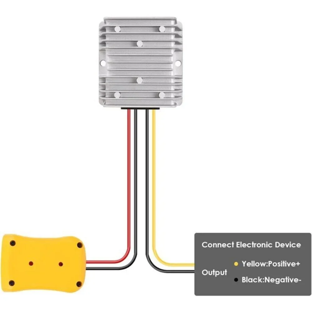 DC 20V  12V 스텝 다운 120W 전압 레귤레이터 컨버터 Dewalt 20V 리튬 이온 배터리 용 Aadpter DIY 파워 휠 인버터 벅