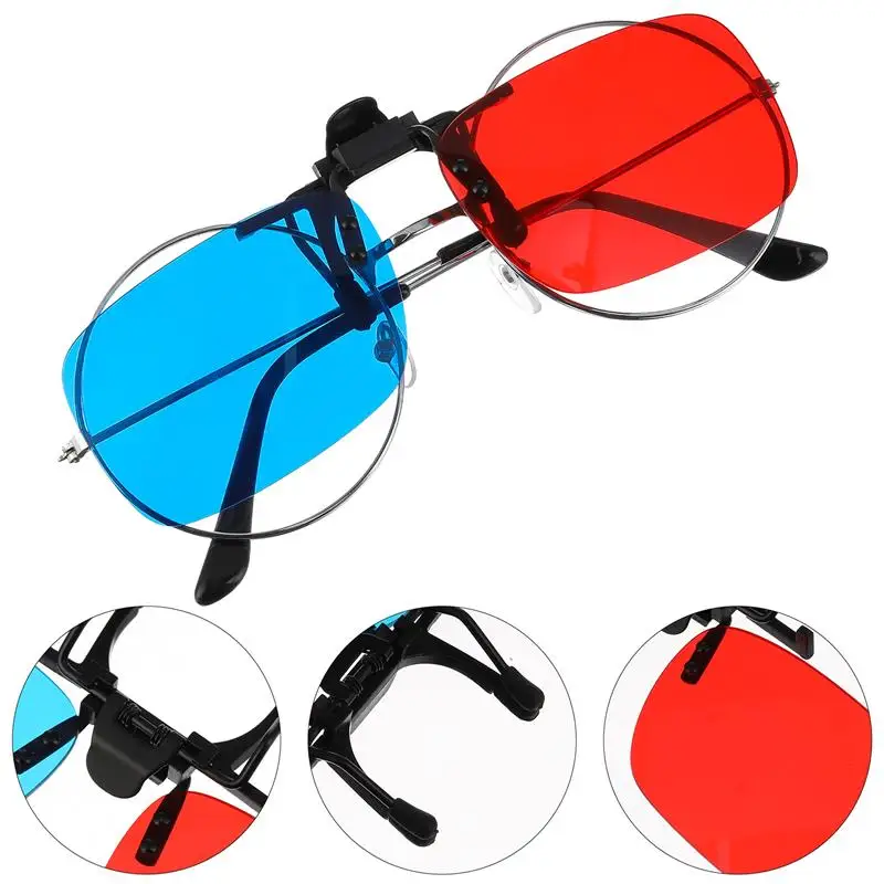 Scratch Resistant Red Blue Glasses Hanging Frame 3D Glasses Myopia Special Stereo Clip Without Glass Frame For 3D Movies