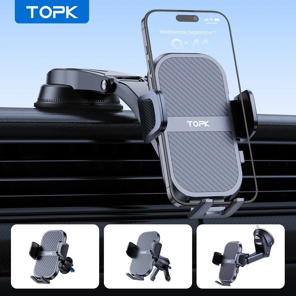 Premium Super Stable Car Phone Holder for Dashboard, Windscreen, or Air Vent