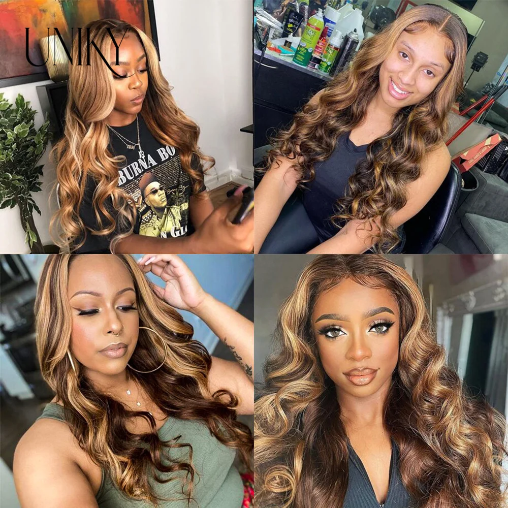 Ombre Hd Lace Front Human Hair Wigs Body Wave 13x4 Lace Frontal Human Hair Wig Glueless Blonde Front Wig For Black Women