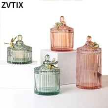

Light Glass Luxury Jar Candy Room Living Table Coffee Dried Fruit Box Storage Retro Jar Desktop DecorAccessories Jars For Spices