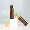 10ml Empty Amber Thick Roll On Glass Bottles with Stainless Steel Roller Ball For Essential Oil Refillable Bottles 2024 5