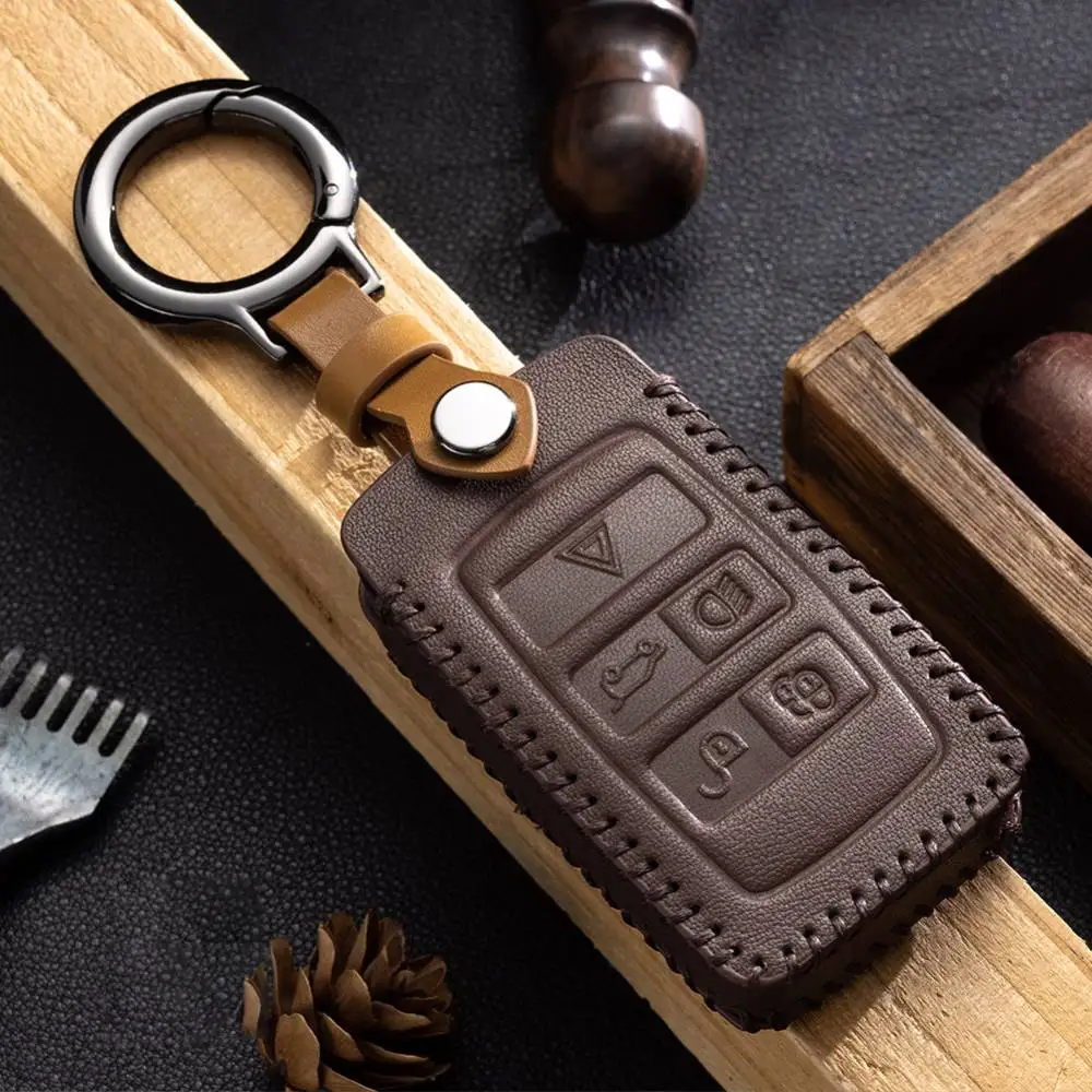 Car Key Case Cover Leather Fob Holder Keyring Shell for Land Rover