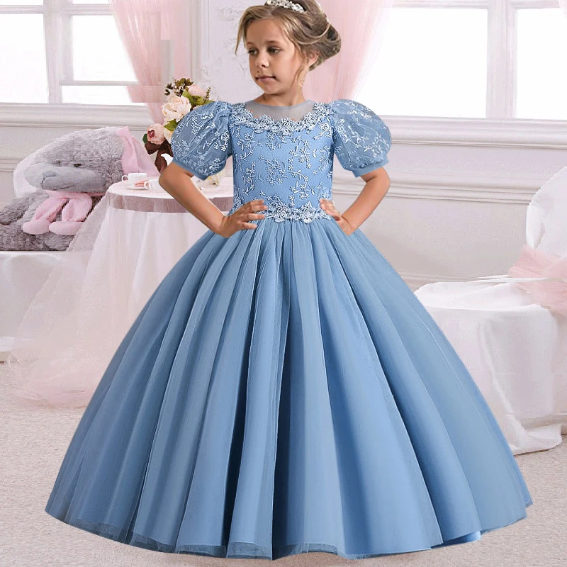 New Flower Girl Wedding Dress Princess Dress Little Girl Piano