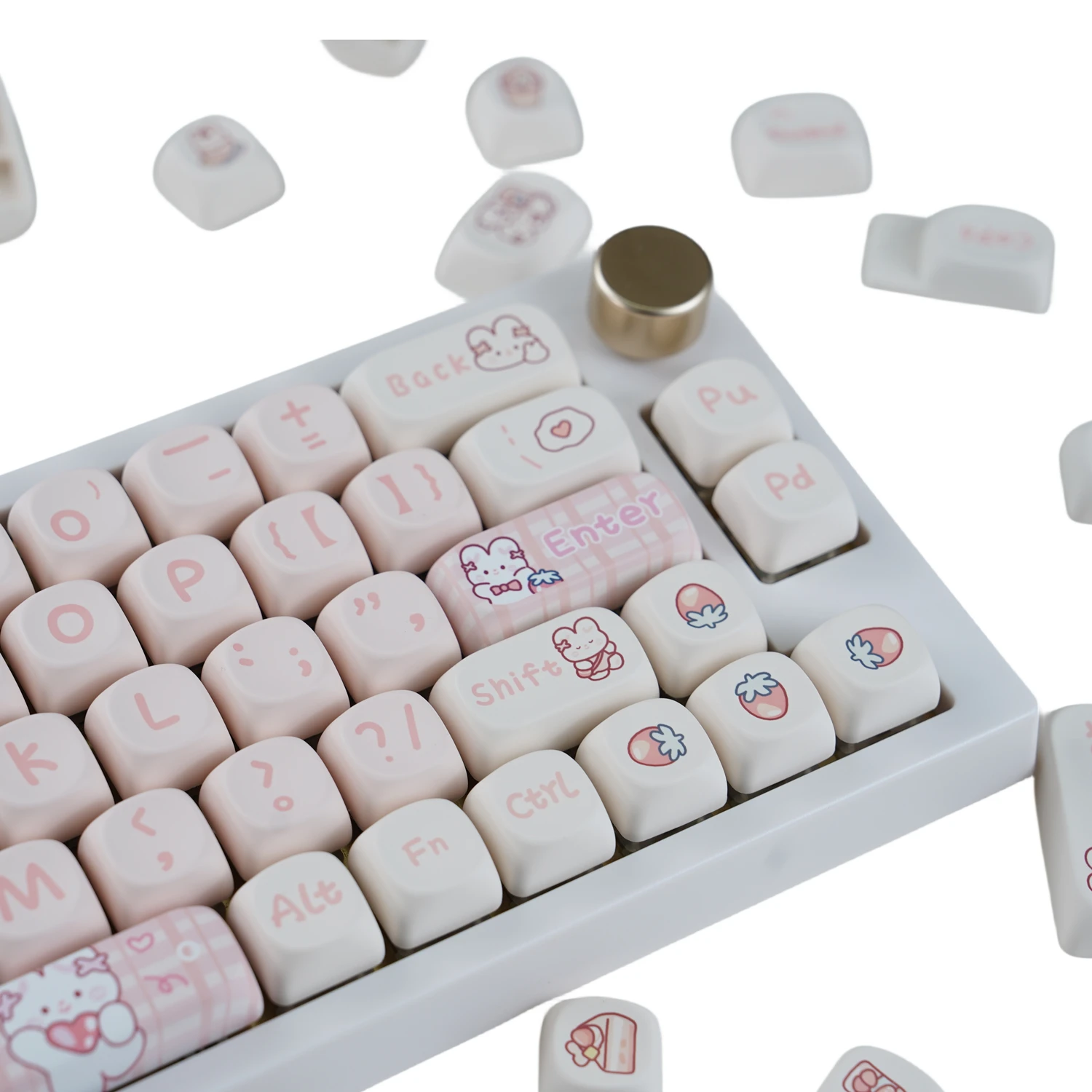 Mathew Tech-snack Coelho Keycap Pink Keycaps Perfil Moa Pbt Sublimação Teclado Mecânico Adequado para Meninas Diy - Imagem 5
