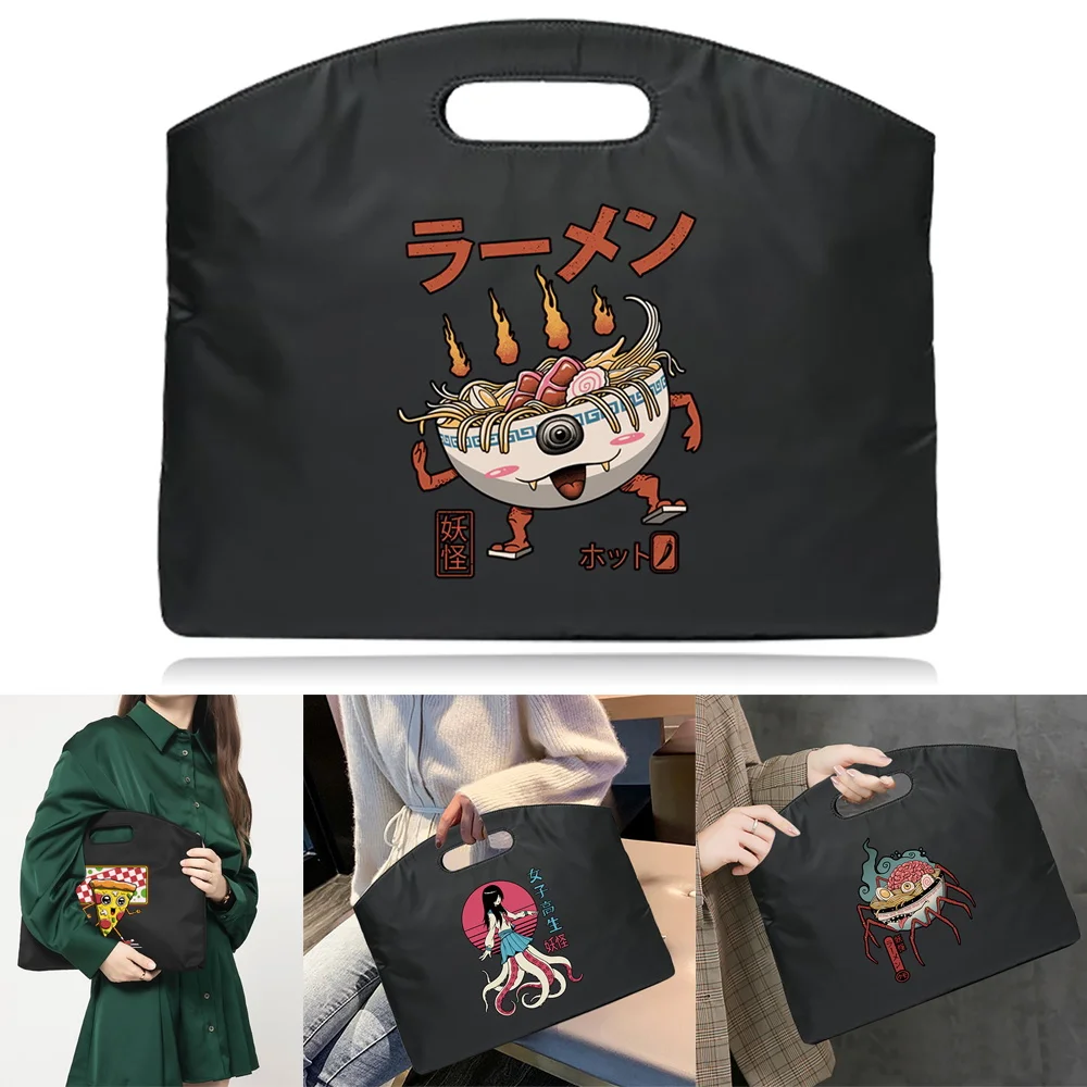 

Briefcase Weekend Travel Laptop Protection Handbag Cute Monster Printed Meeting Document Material Organize Bag Accessories Items