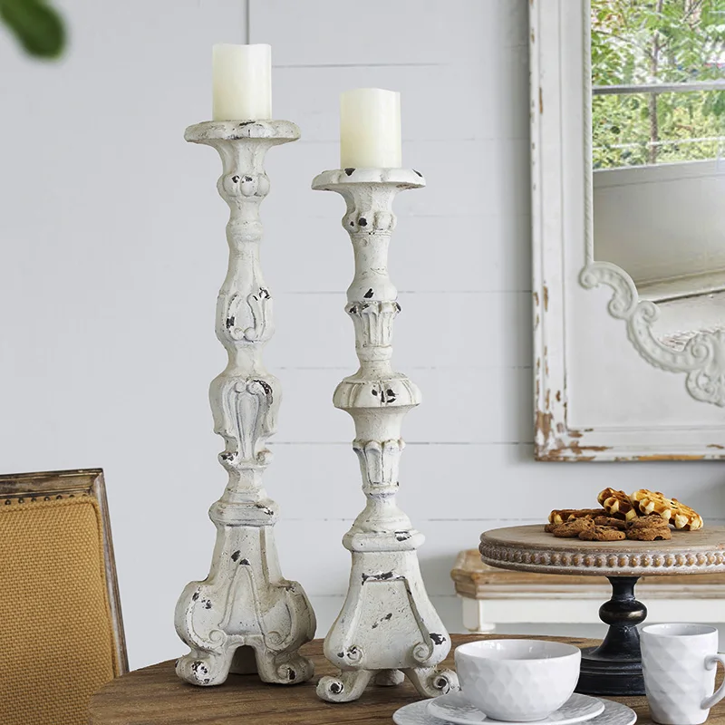 

SP008 European French Vintage Carved Candlestick Decoration Romantic Candlelight Dinner Props Wedding Western Food Decoration