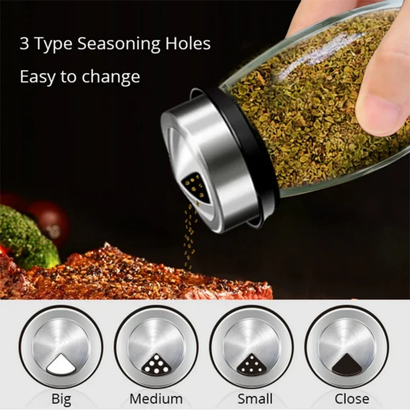 New Seasoning Bottle Jar Rotating Base Seasoning Bottle 7-piece Kitchen Supplies Jar Combination Set Spice Organizer