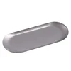 Retro Oval Stainless Steel Plate Thickened Silver Dessert Storage Tray Shallow Dishes Kitchen Tableware 6