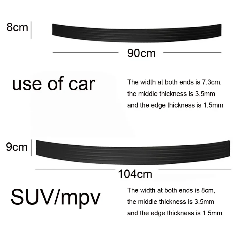Bande Anti-Rayures Coffre Voiture 90cm – Protection Pare-Chocs Arrière Caoutchouc Universelle