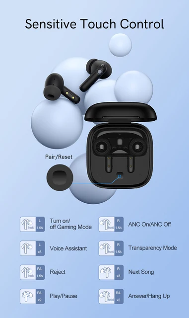 QCY T13 ANC Wireless Earphones Bluetooth 5.3 TWS ANC Noise Cancellatio –  Turtle and Rabbit