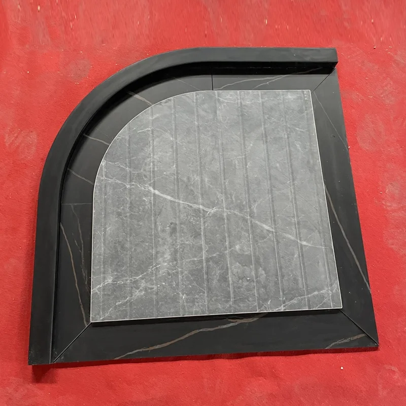 European Bathroom Square Clawfoot Shower Pan Produttori Piatti Doccia Rectangle Stone Texture Resin Pan Sector Shower Tray Grey