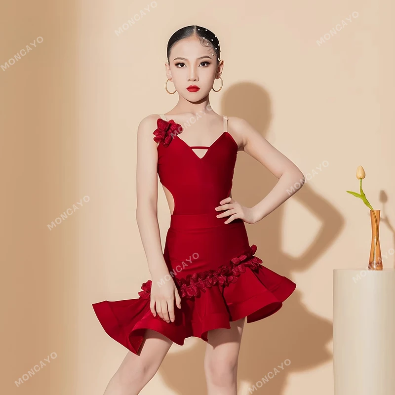 Girls Dance Dress Tango Dresses Girl Performance Suit Kids Latin Practice Clothes dance dress