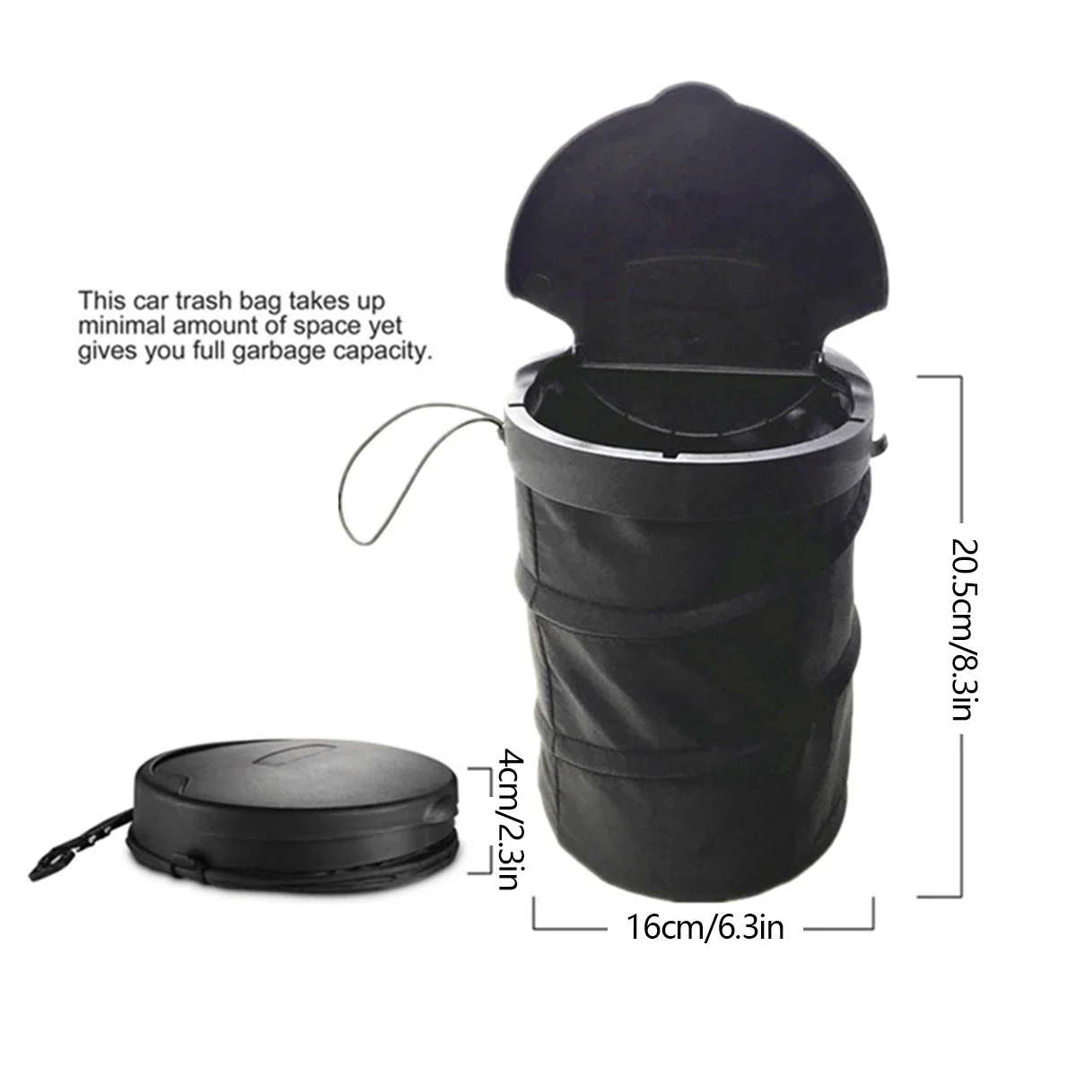 Car Trash Can Foldable Car Dustbin with Lid Leak-Proof Waterproof Trash Bin Hanging Washable Garbage Container Portable