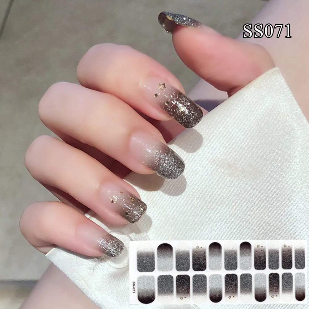 Pegatina de uñas 3D para manicura, envoltura de uñas completa, autoadhesiva, cubierta completa, pegatinas de Arte de uñas postizas impermeables