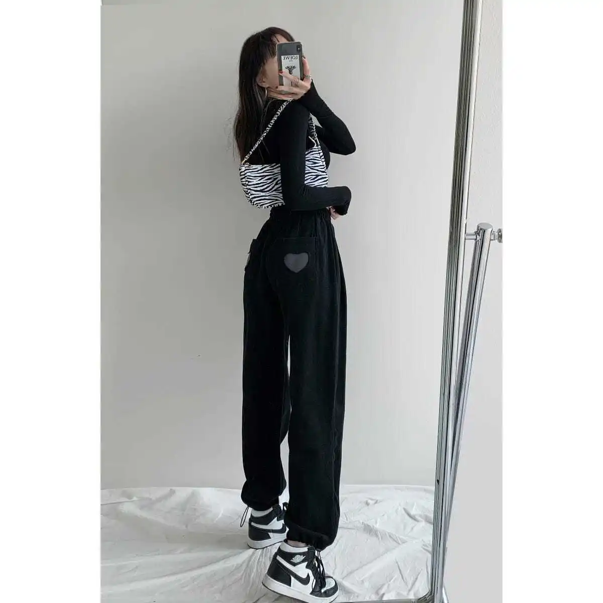 Sports Pants For Women High Waist Baggy Y2k Streetwear Sweatpants Korean  Fashion 2022 Wide Leg Casual Joggers Kawaii Trousers - Pants & Capris -  AliExpress