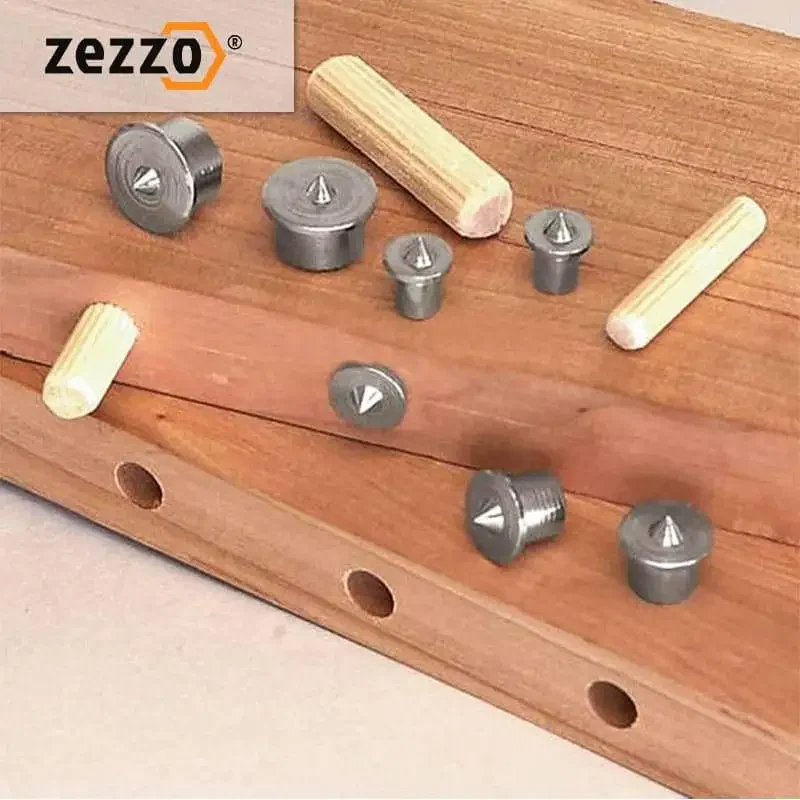 6PCS Wood Pin Locator Set 4mm-12mm Multi Dowel Center Point Set Tool Joint Alignment Pin Wood Timber Marker