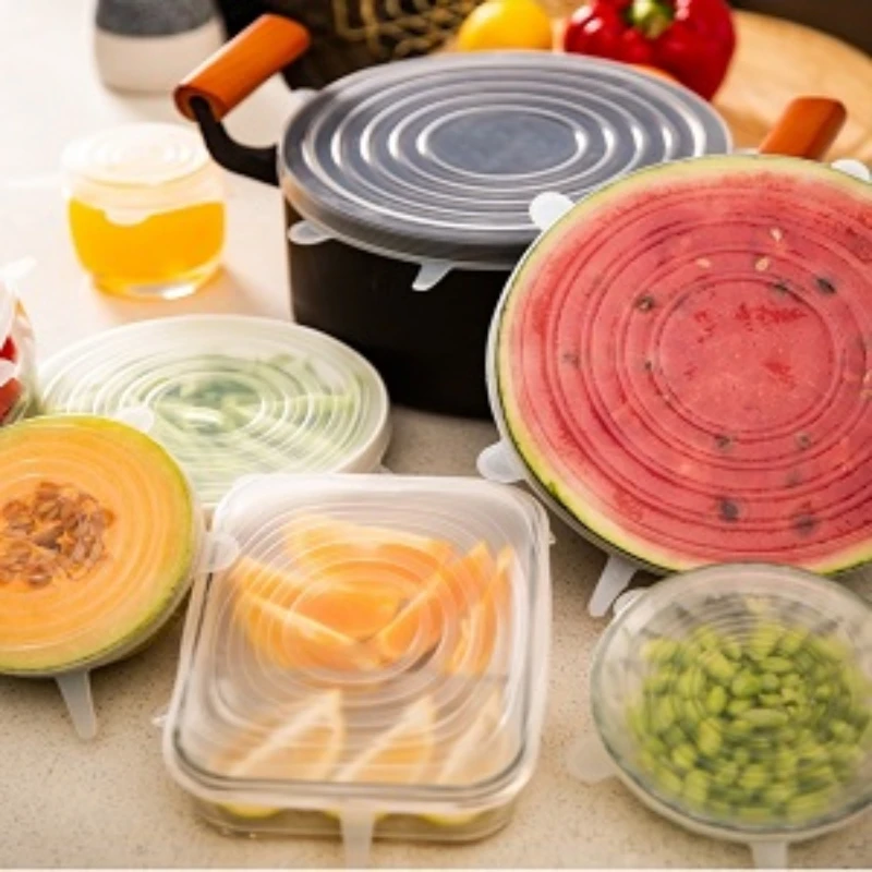 6PC Silicone Stretch Lids, Reusable miracle cover ,Silicone Food Bowl Covers for Food Storage,Microwave, Oven & Dishwasher Safe